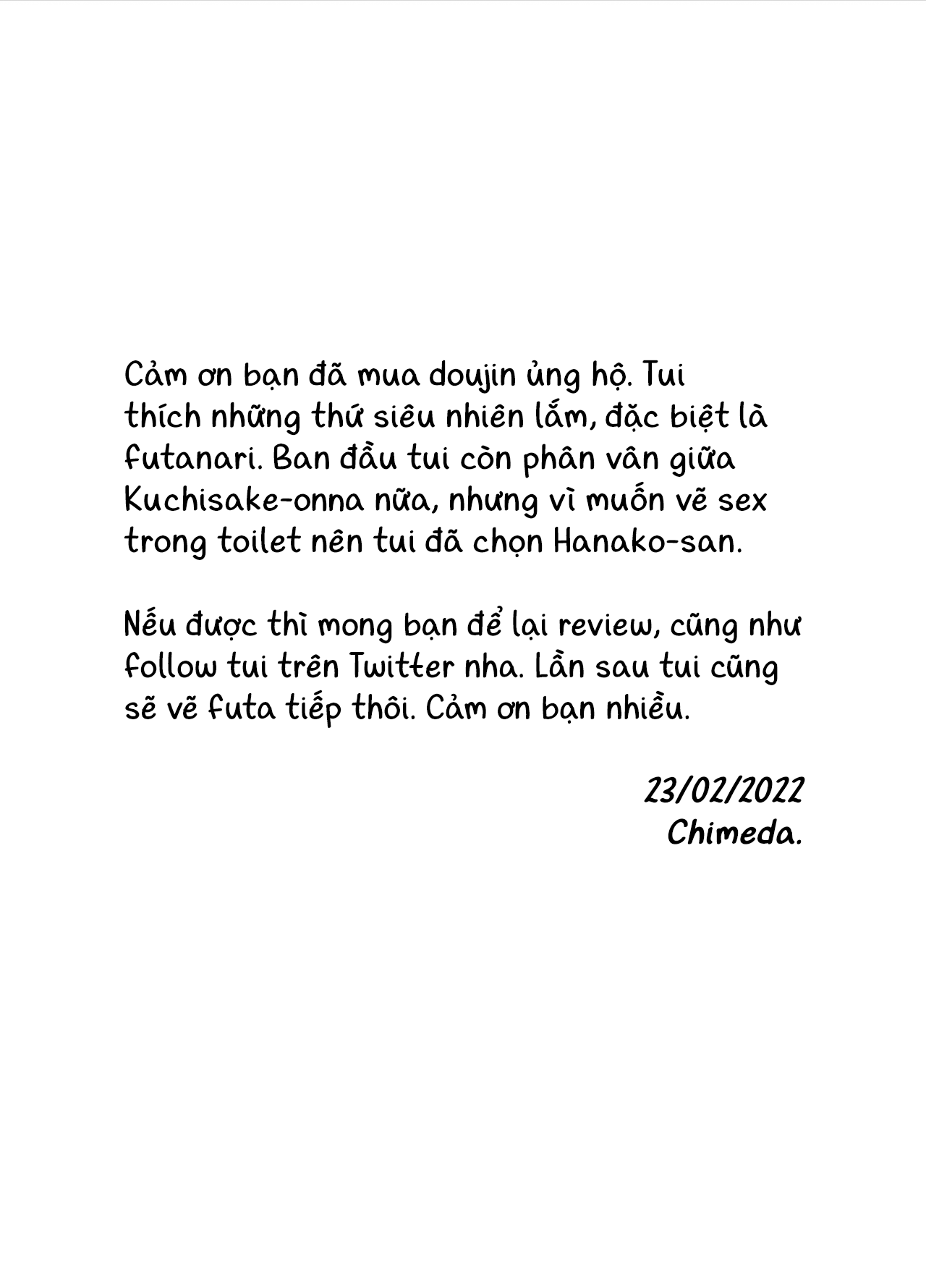 Watashi to toire to futanari Hanako-san Chương Oneshot Trang 34